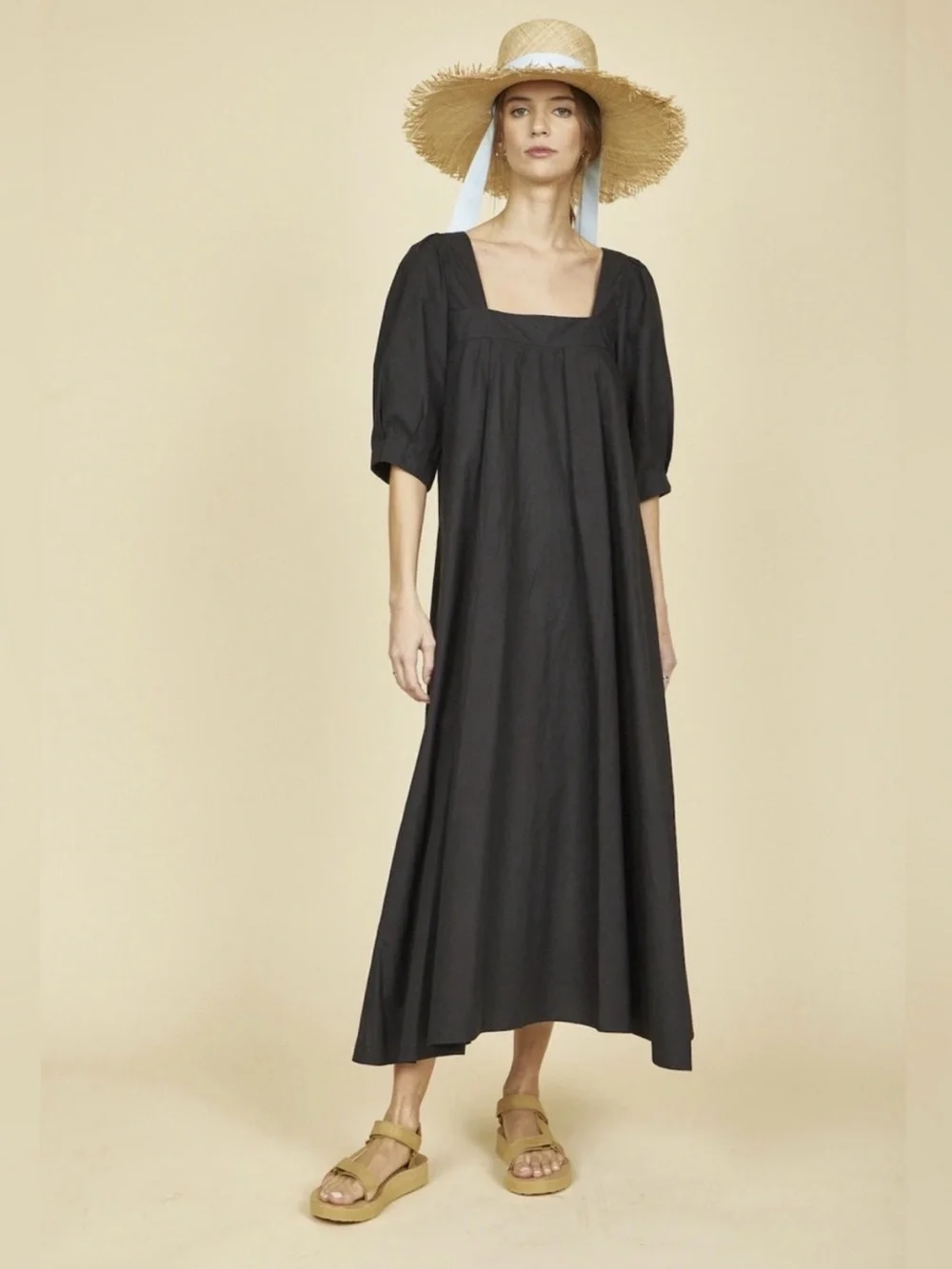 black church dress for women Elegant Short Sleeve Midi Dress Work Wear Vintage Pencil Dress for Business Casual Outfits at Amazon Women's Clothing store Color:Green Apple Drop This circle fabric midi Katy Perry Wore An